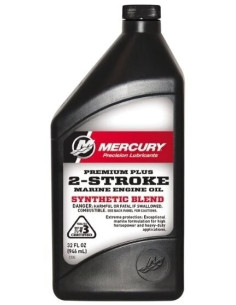 92-858026QB1 bidon 1 litre huile moteurs 2 temps carburateur et injection TCW3 PREMIUM PLUS QUICKSILVER 92-8M0206940 2