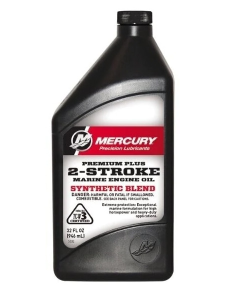 92-858026QB1 bidon 1 litre huile moteurs 2 temps carburateur et injection TCW3 PREMIUM PLUS QUICKSILVER 92-8M0206940