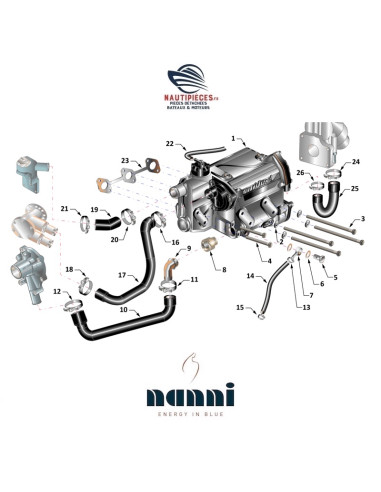 48328156 durite entrée eau douce échangeur ORIGINE moteurs NANNI DIESEL N3.30 N4.38