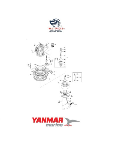 196460-02310 Silent bloc complet ORIGINE embase sail drive moteurs diesel YANMAR MARINE SD60