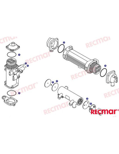 REC4LHOC Kit joints échangeur température eau ADAPTABLE moteurs diesel YANMAR MARINE série 4LH
