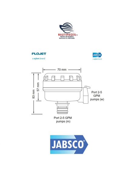 46400-9500 Filtre eau ORIGINE pompe et groupe d'eau mer JABSCO 46400-0612 46400-9500 Filtre eau ORIGINE pompe et groupe d'eau mer JABSCO 46400-0612