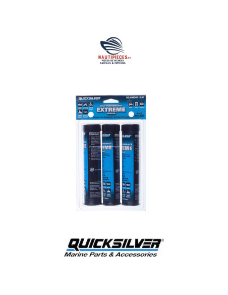 92-8M0208805 Lot 3 cartouches graisse calcium haute température QUICKSILVER MERCURY MERCRUISER 85G 92-8M0071837 EXTREME GREASE