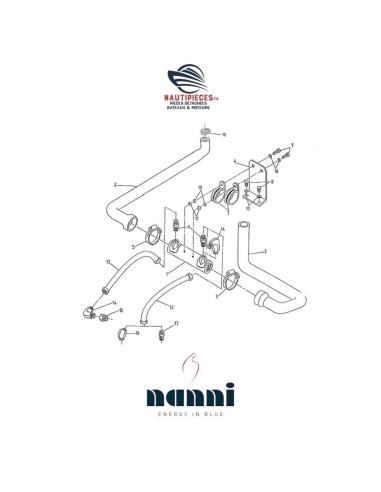 48328060 durite entrée échangeur refroidisseur huile inverseur ORIGINE moteur NANNI DIESEL 5.250TDI