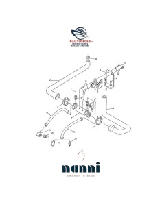48328059 durite sortie refroidisseur huile inverseur TECHNODRIVE TM345 moteur NANNI DIESEL 5.250TDI
