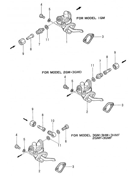 Joint pompe alimentation YANMAR marine GM / HM 121520-01851 1GM 1GM10 2GM 2GM20 2GMF 3GM 3GMF 3GM30 3HM 3HMF 3HM35 121520-01850