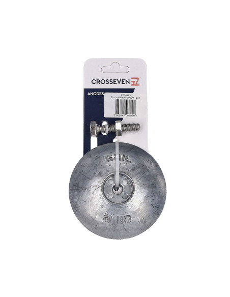 Paire anode rosace gouvernail avec visserie ZINC D110MM