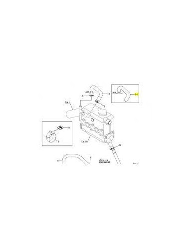 128990-49020 durite coude échappement 22 MM moteur YANMAR MARINE 2YM15 3YM20 3YM30 128397-13530