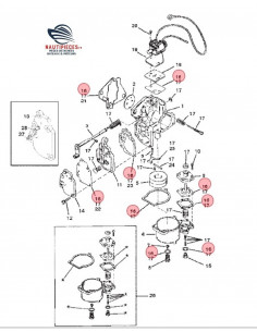 97611 kit joint carburateur WMC moteur hors bord MERCURY MARINER 1395-97611 SIERRA 18-7212 2