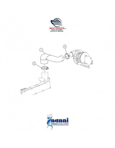48328176 DURITE TURBO COLLECTEUR ADMISSION ORIGINE MOTEUR NANNI DIESEL N4.85 NAUTIPIECES.FR