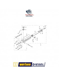 STM7552 collecteur échappement échangeur de température d'eau de refroidissement complet ORIGINE moteur VETUS DIESEL M4.15 M4.17